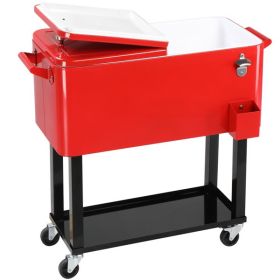 80Qt Red Box Black Square Foot Tube With Drain Pipe Freezer Incubator