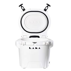 LAKA Coolers 30 Qt Cooler w/Telescoping Handle & Wheels (Color: White)