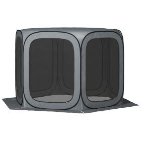 11 x 11ft Pop Up Screen Tent, UPF50+ Portable Camping Gazebo Screen House with Carry Bag (Color: Dark Grey)