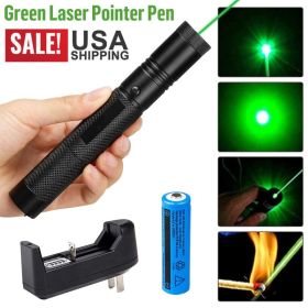 9900Mile Strong Green Laser Pointer Pen Light Visible Beam Lazer AAA Torch 532nm USB Rechargeable Flashlight (Quantity: Single)